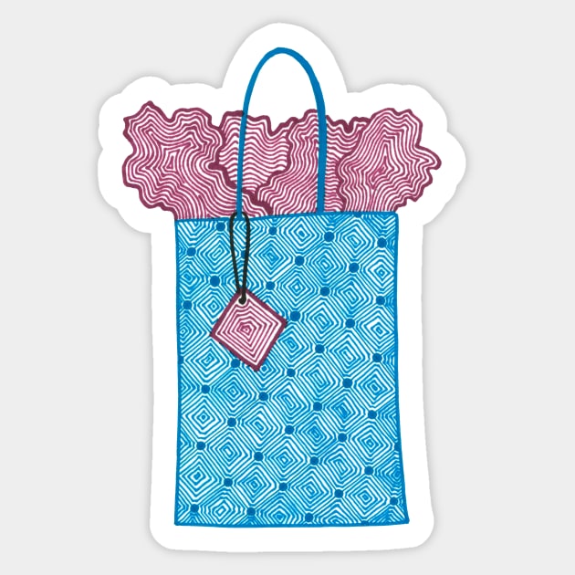 Gift bag (blue and pink) Sticker by calenbundalas